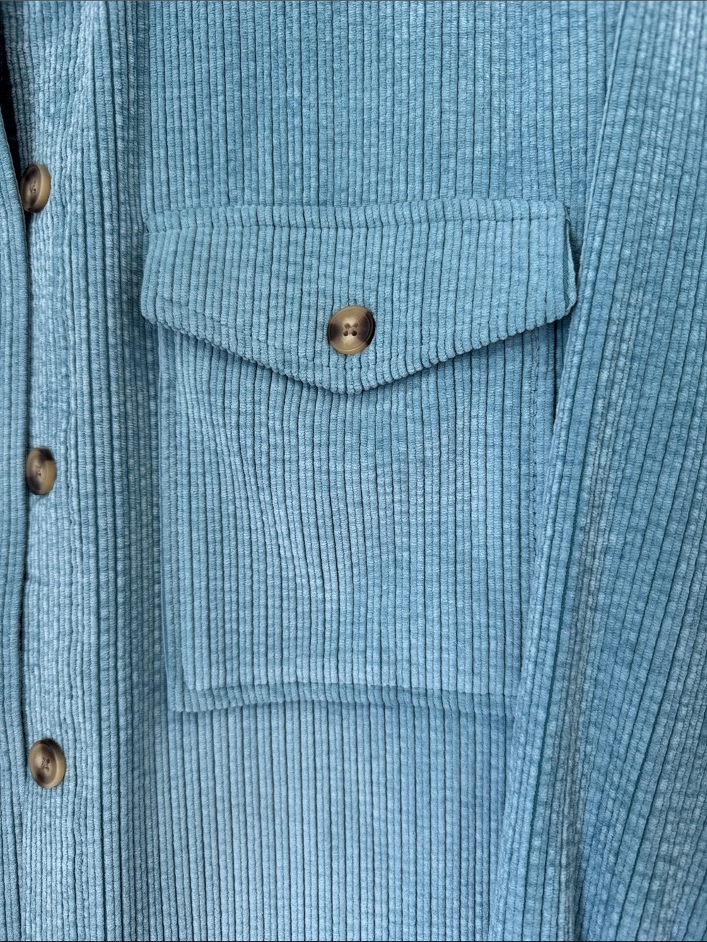 Forever 21 Dusty Blue Ribbed Button-Up Shacket - Picture 4 of 5